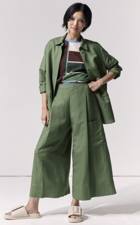 Deep Pleat Pocket Culotte product photo.