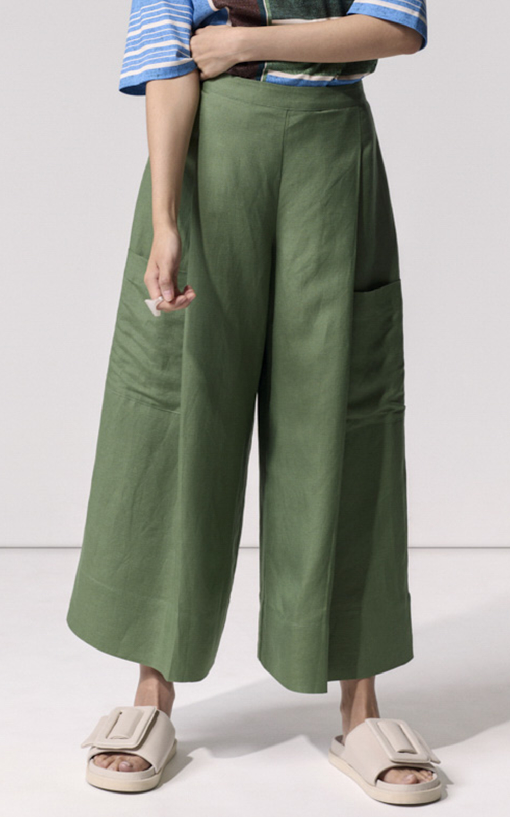 Deep Pleat Pocket Culotte product photo.