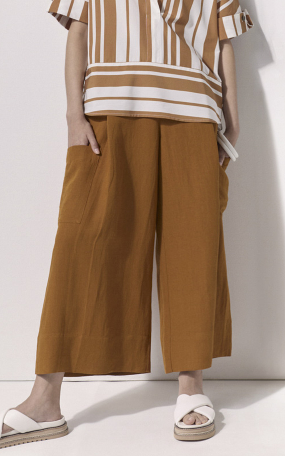 Deep Pleat Pocket Culotte product photo.