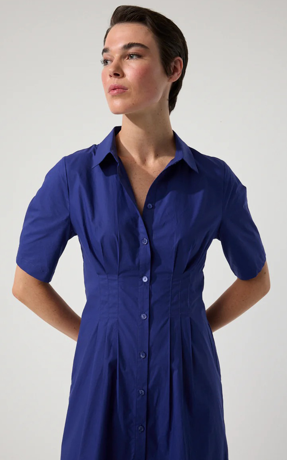 Poplin Shirtdress product photo.