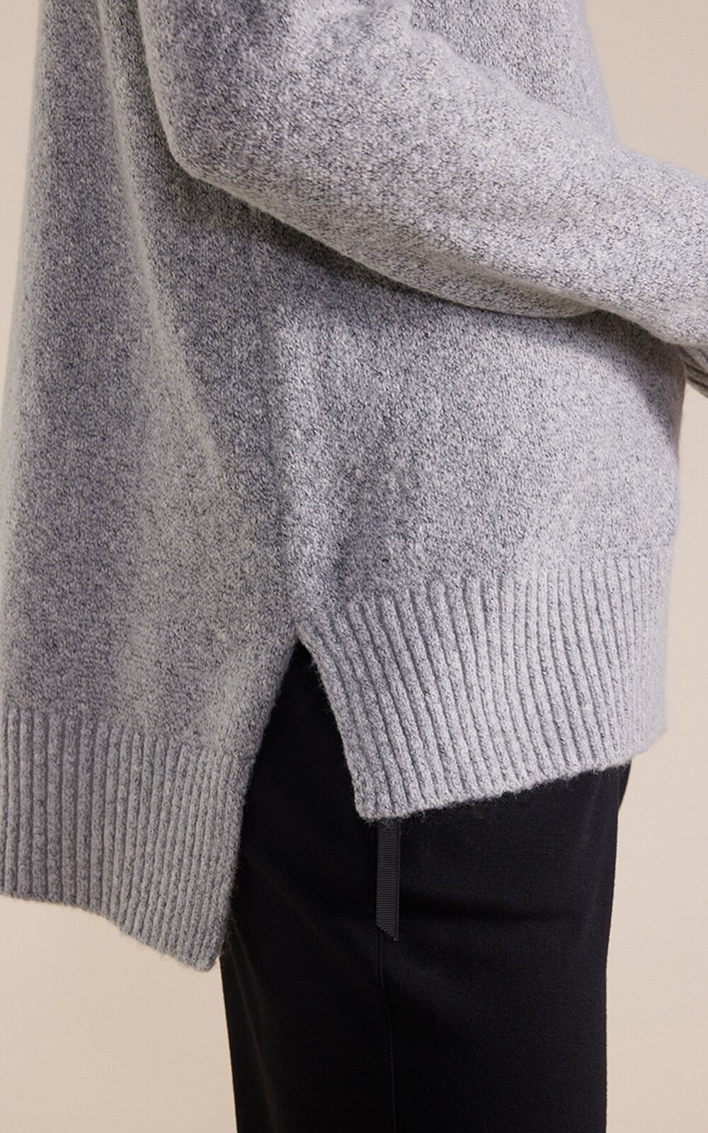 Longline Roll Neck Sweater product photo.