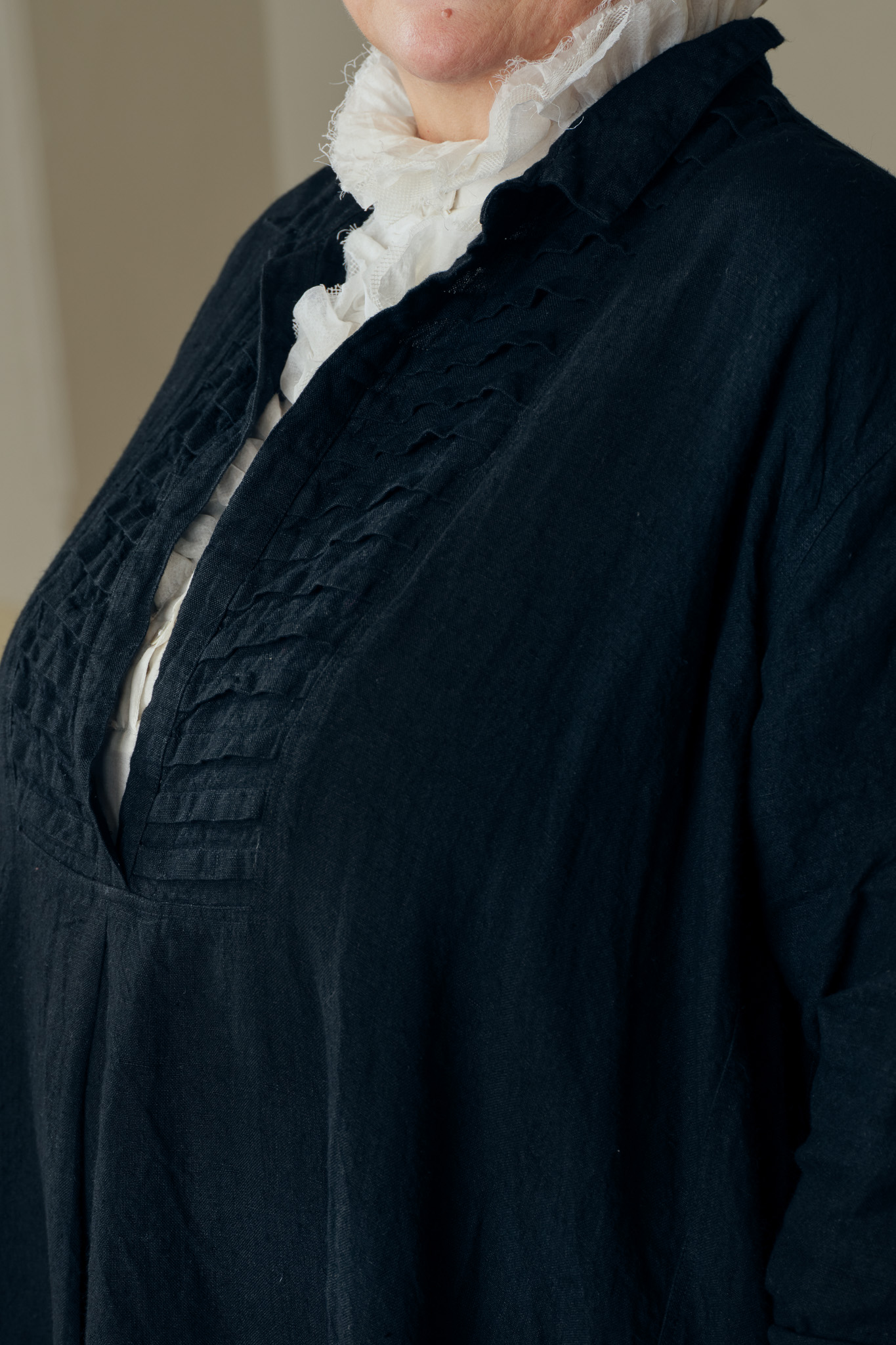 Yves Tuxedo Dress Linen product photo.