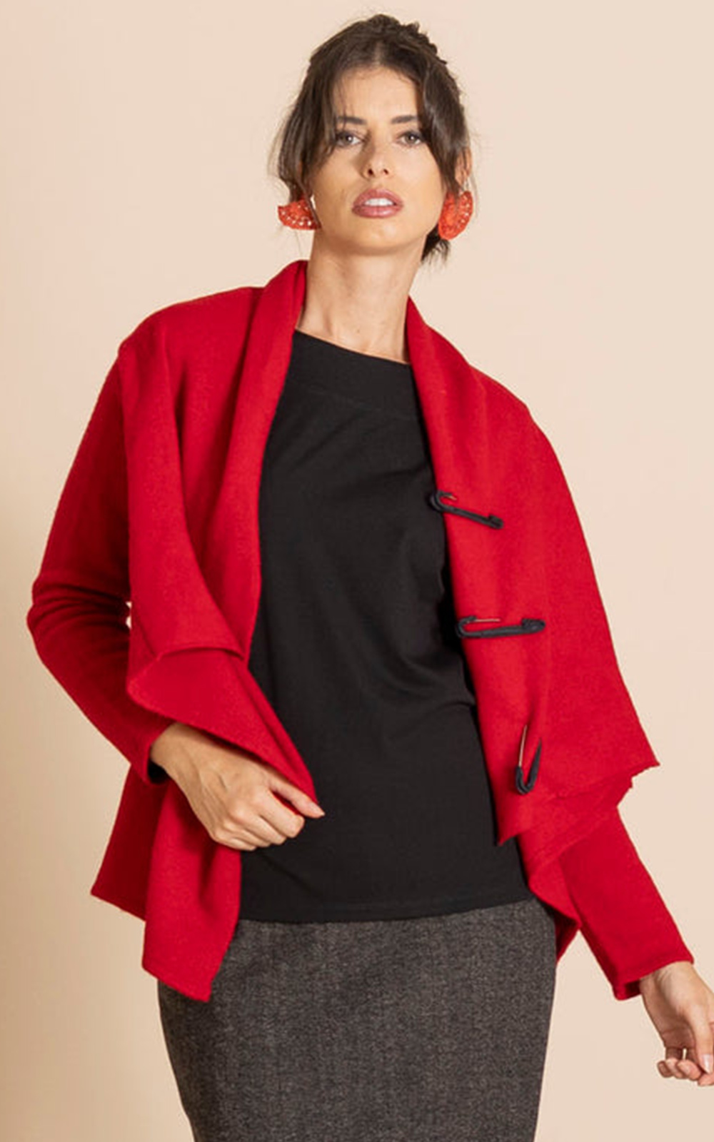 Felt Collar Cardigan product photo.