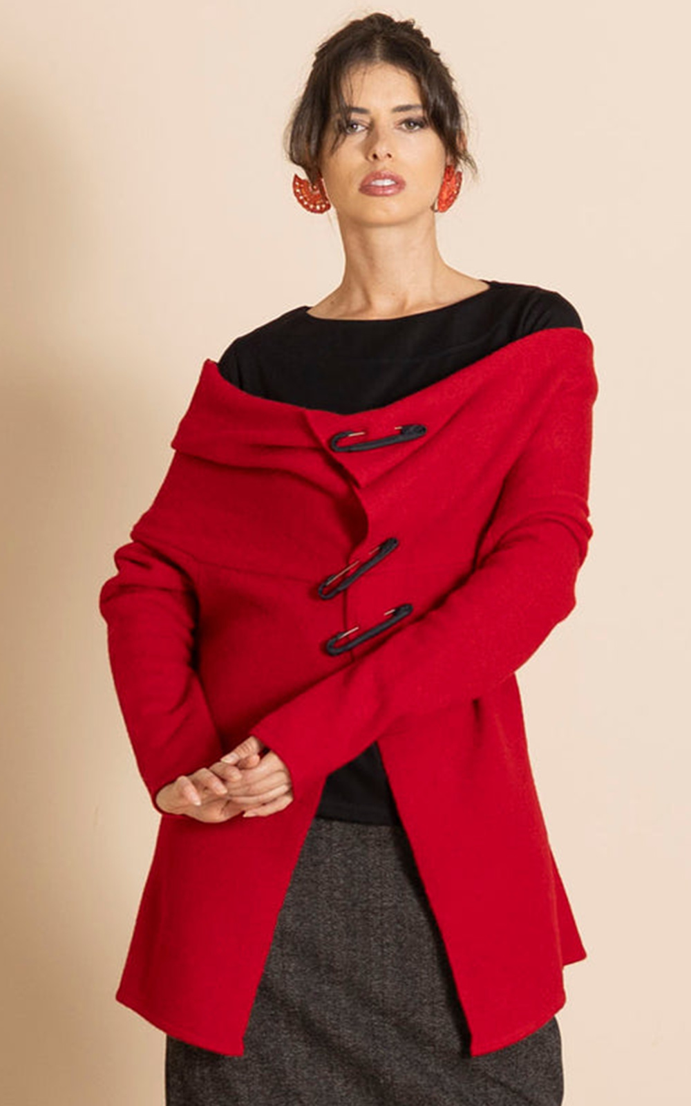 Felt Collar Cardigan product photo.