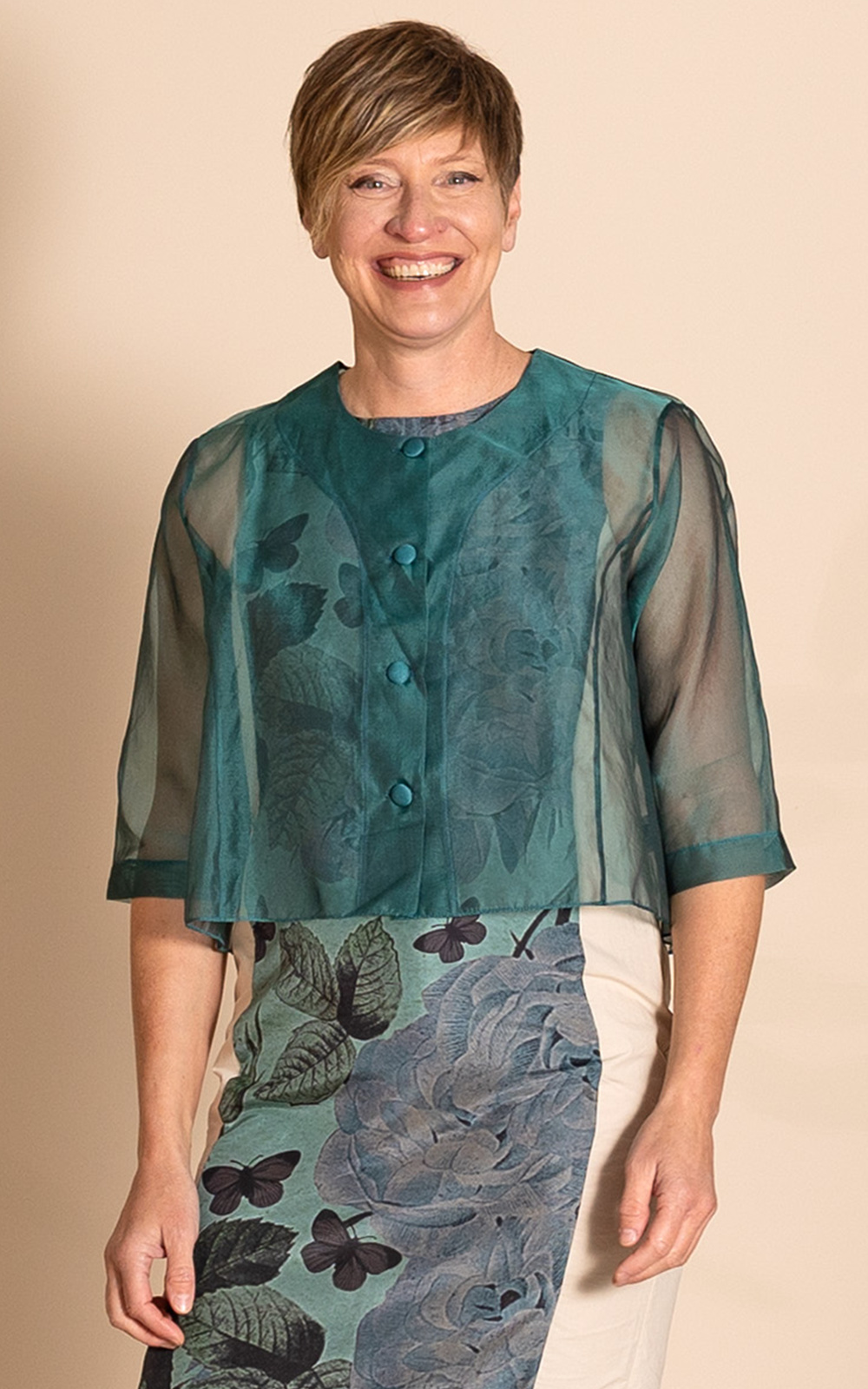 Silk Organza Birdie Jacket product photo.