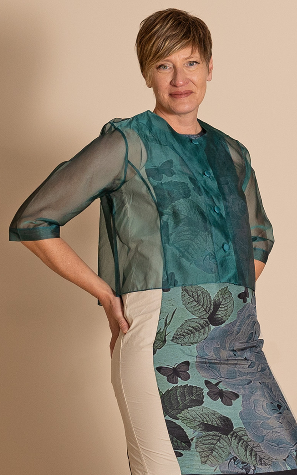 Silk Organza Birdie Jacket product photo.