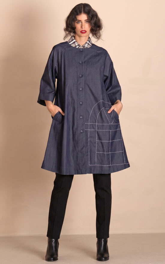 Denim Iris Coat product photo.