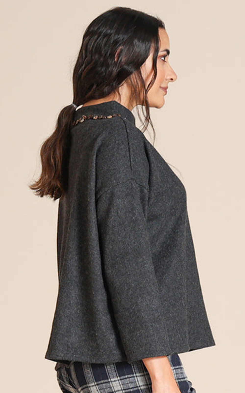 Beaded Felt Box Jumper product photo.