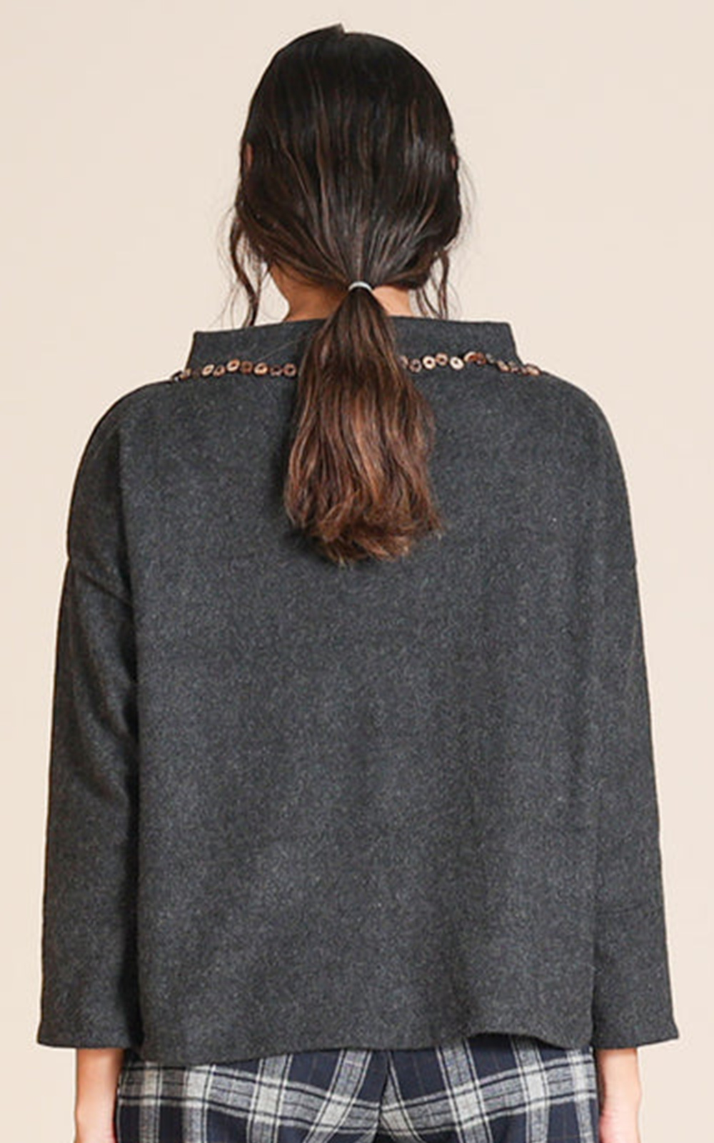 Beaded Felt Box Jumper product photo.