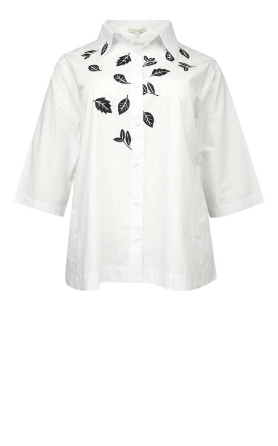 Embroidered Leaf Trapeze Shirt product photo.