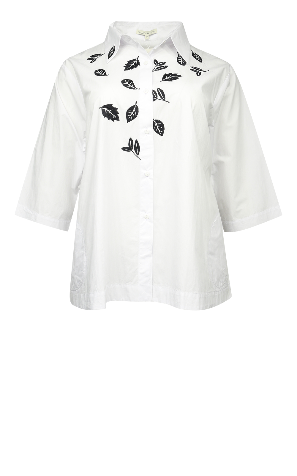 Embroidered Leaf Trapeze Shirt product photo.