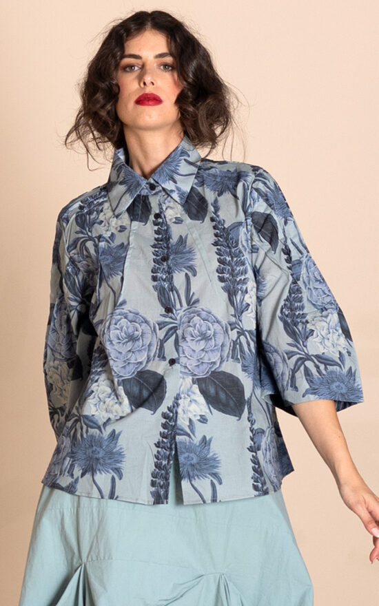 Blue Annuals Tuck Shirt product photo.