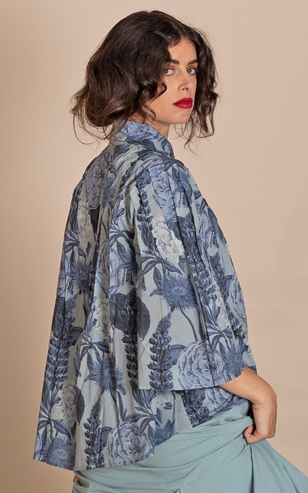Blue Annuals Tuck Shirt product photo.