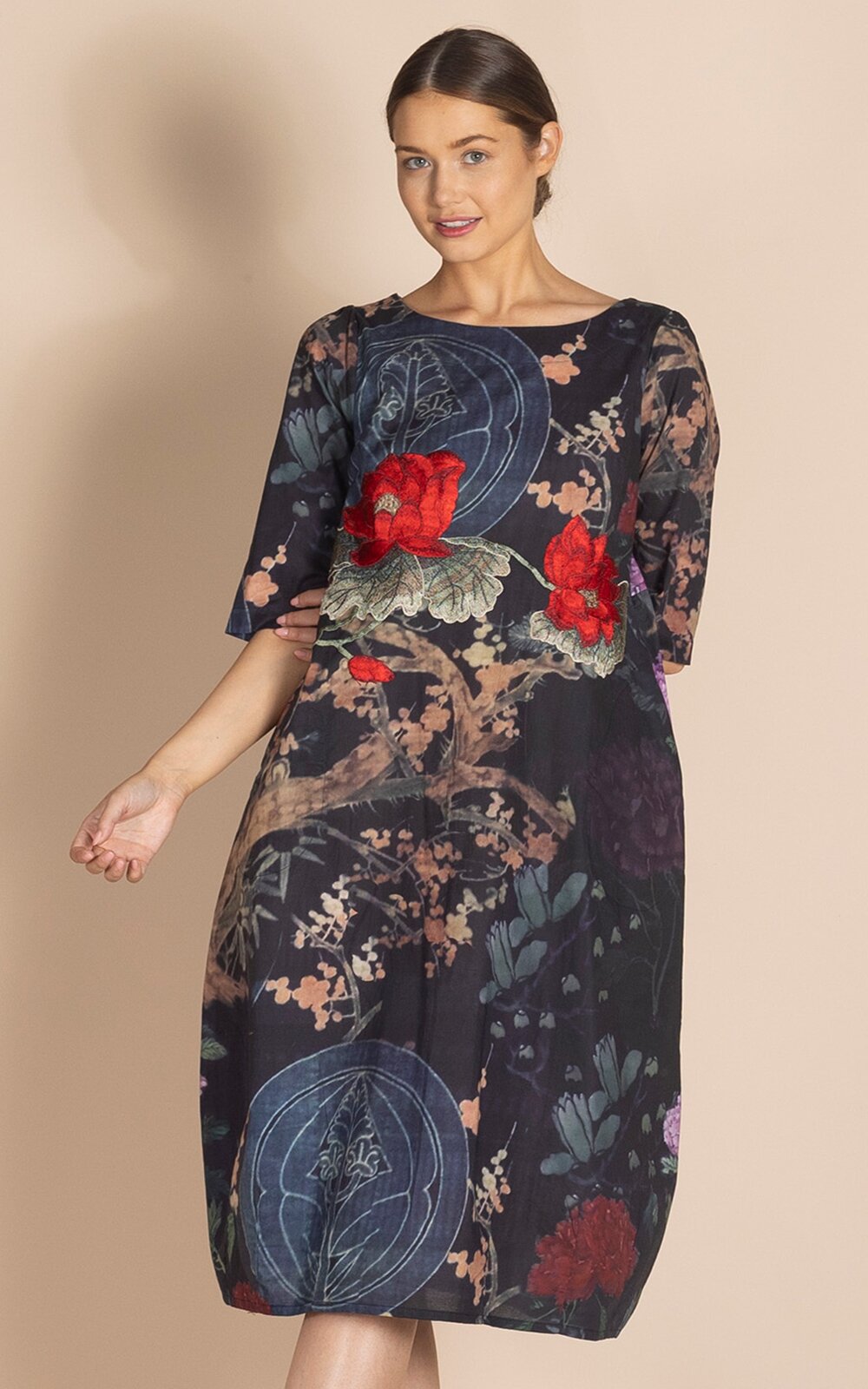 Peking Romance Dress With Applique product photo.