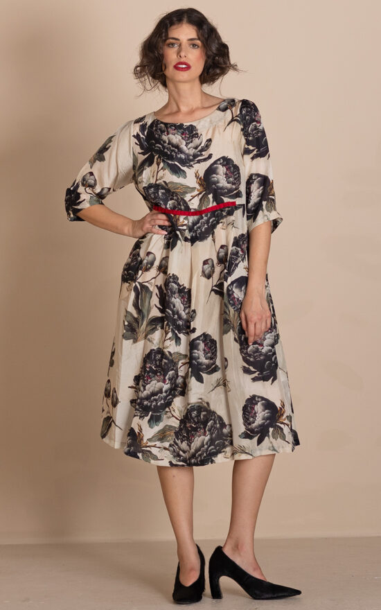 Black Roses Molly Dress  product photo.