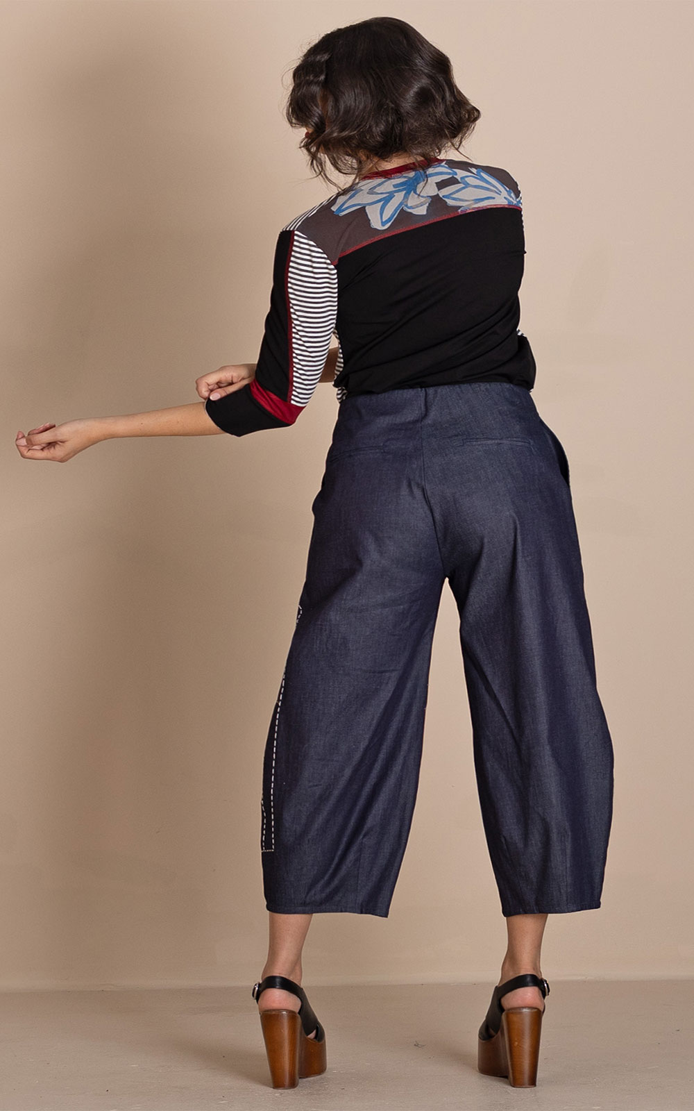 Denim Barrel Pant product photo.
