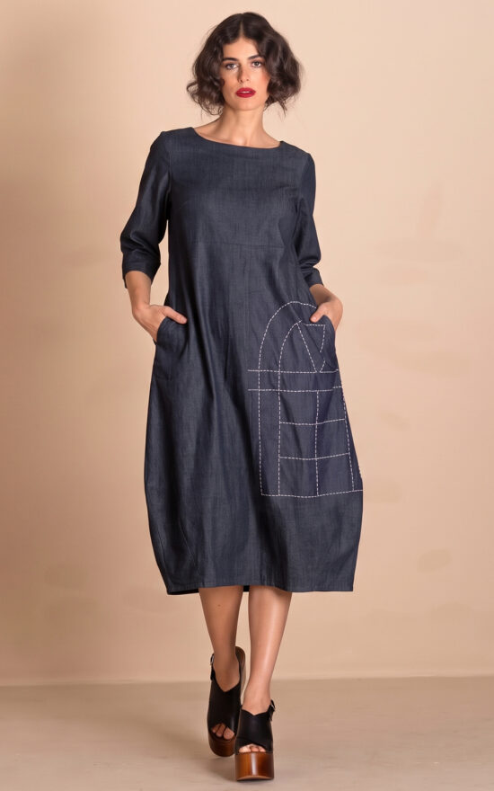 Denim Romance Dress product photo.