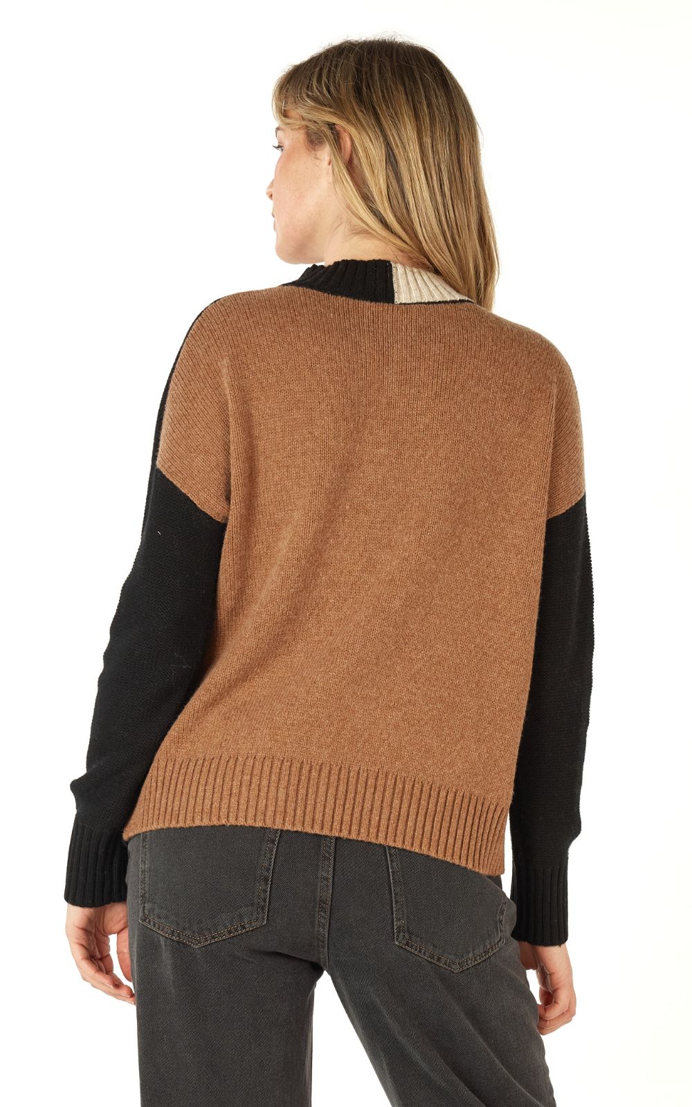 Colour Block Trim Jumper product photo.