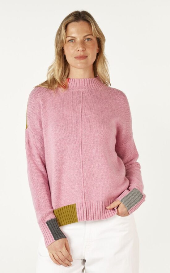 Colour Block Trim Jumper product photo.