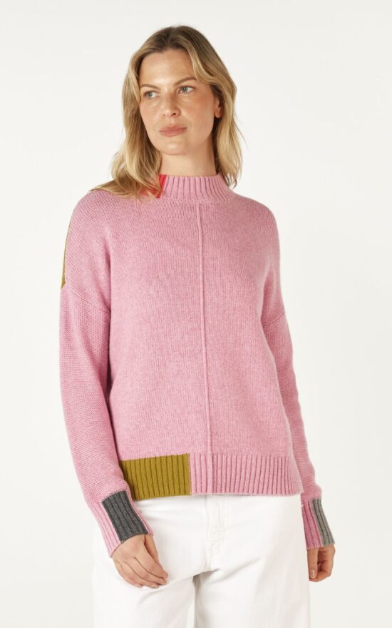 Colour Block Trim Jumper product photo.