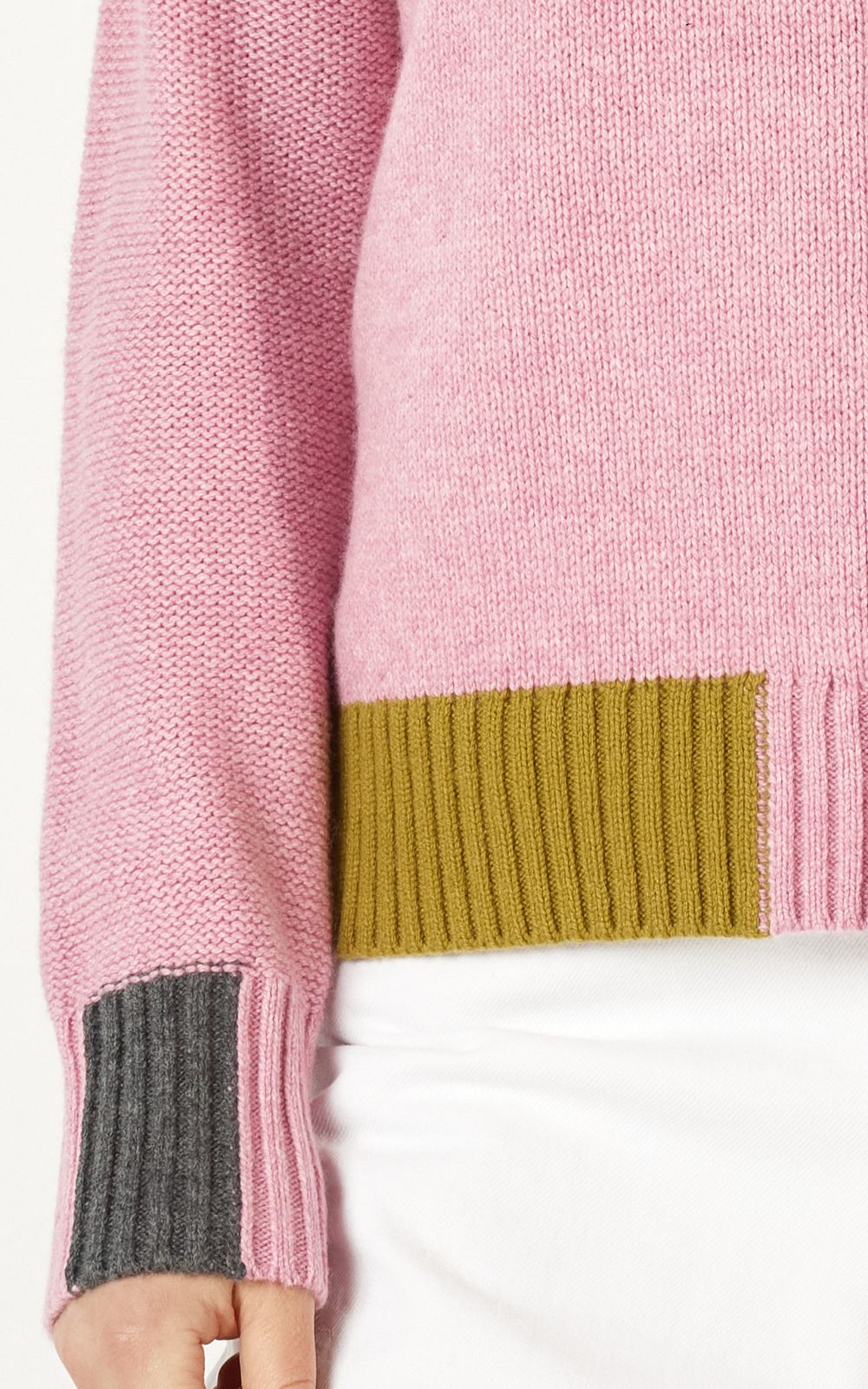 Colour Block Trim Jumper product photo.