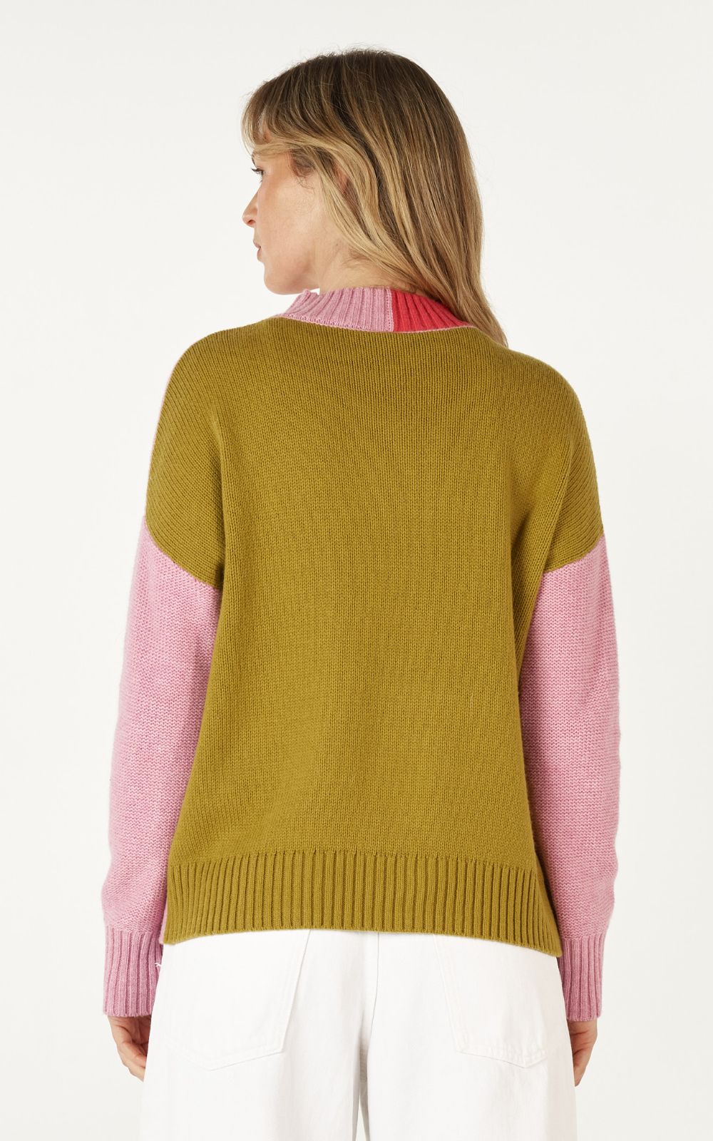 Colour Block Trim Jumper product photo.