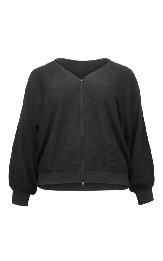 Statement Zip Cardi product photo.