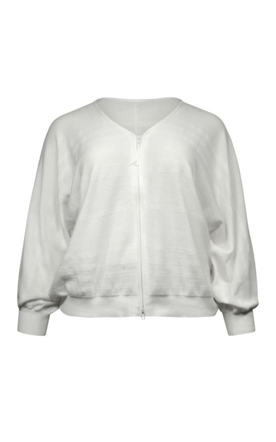 Statement Zip Cardi product photo.